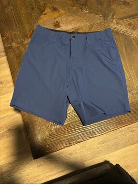 Men's Flat Front Navy Active Shorts